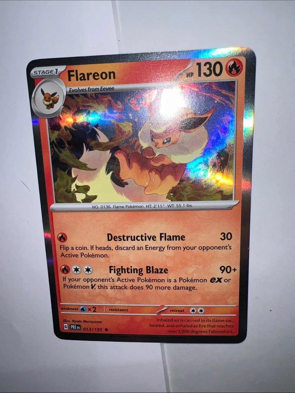 Pokemon Flareon Holo Card – Orange and Red Foil